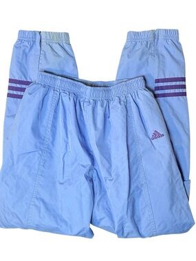 Vintage Adidas Windbreaker Track Pants Blue Purple Y2K Girls Large